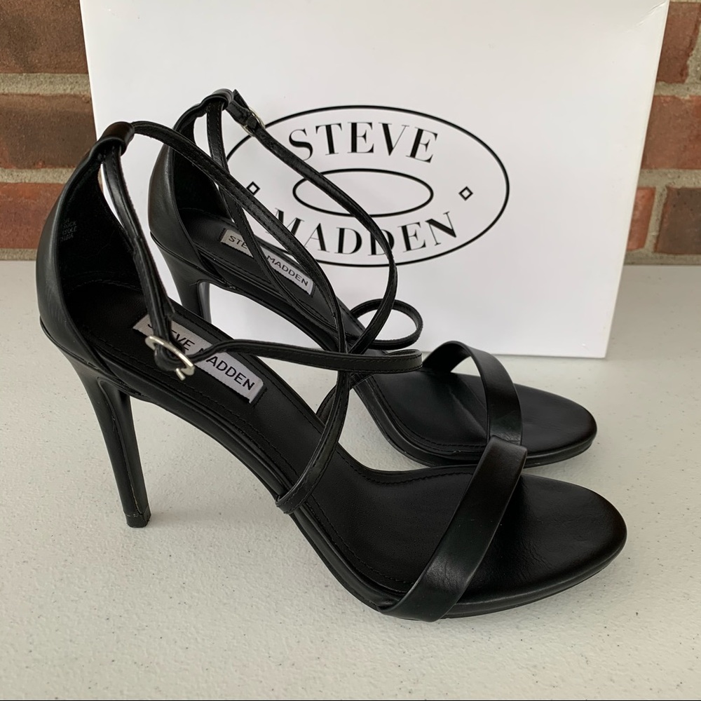 Steve Madden Feliz black high heel strap sandals